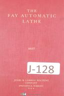 Jones & Lamson-Fay-Jones Lamson \"The Fay Automatic Lathe\" Reference Manual Year (1927)-Information-Reference-01